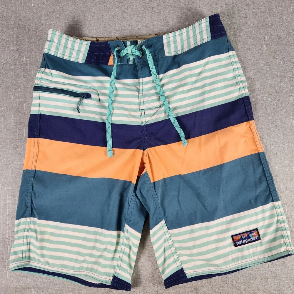 VTG Patagonia Men's 31W Wavefarer Board Shorts Swim Trunks Striped Multicolor
